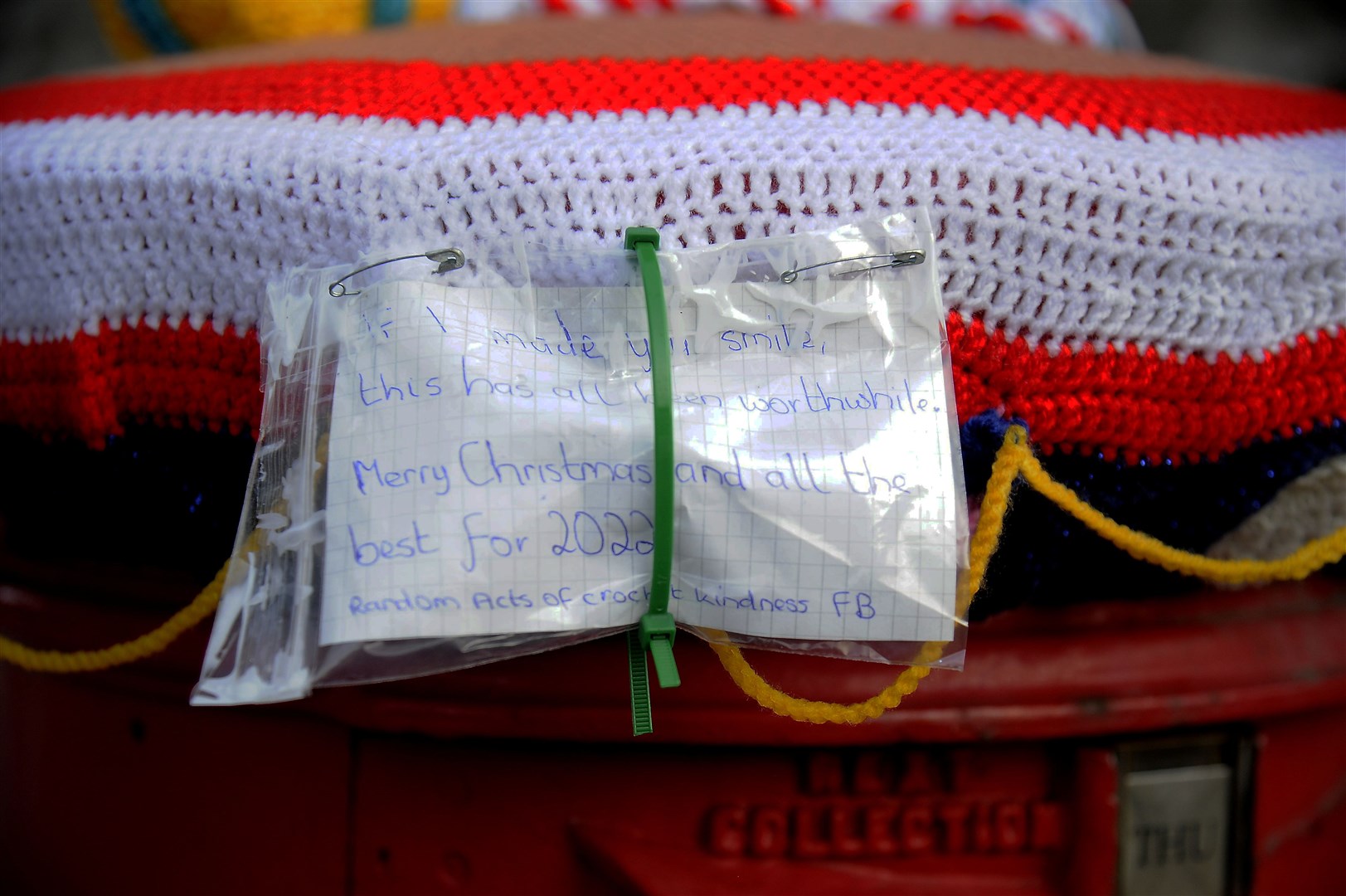 Postbox outside The Harvest Centre on Greyfriars Street has had an act of kindness presented to it in the way of a Christmas hat...Picture: Becky Saunderson..