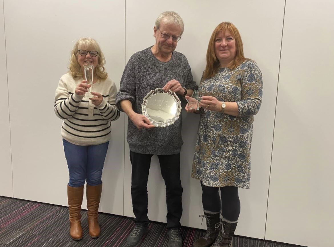Elgin Writers Group award winners, from left: Susan Fleming, Biff Gladman and Lorna Fraser