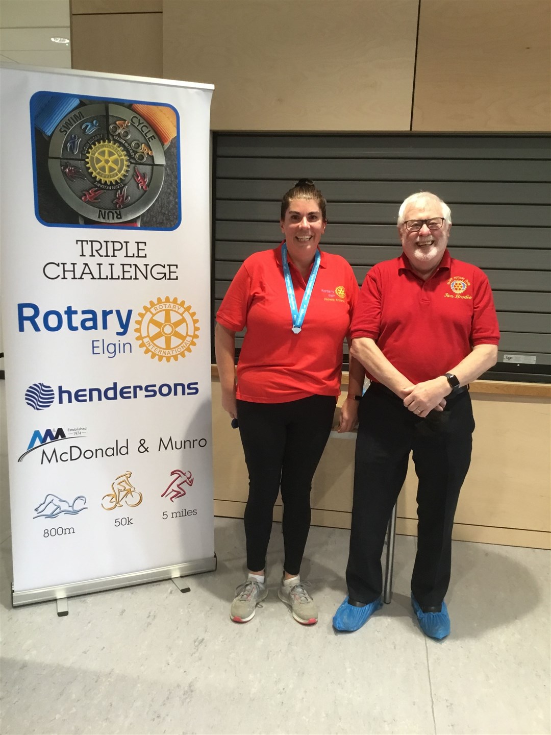 Rotary Elgin's club secretary Michelle Anderson completed the challenge.