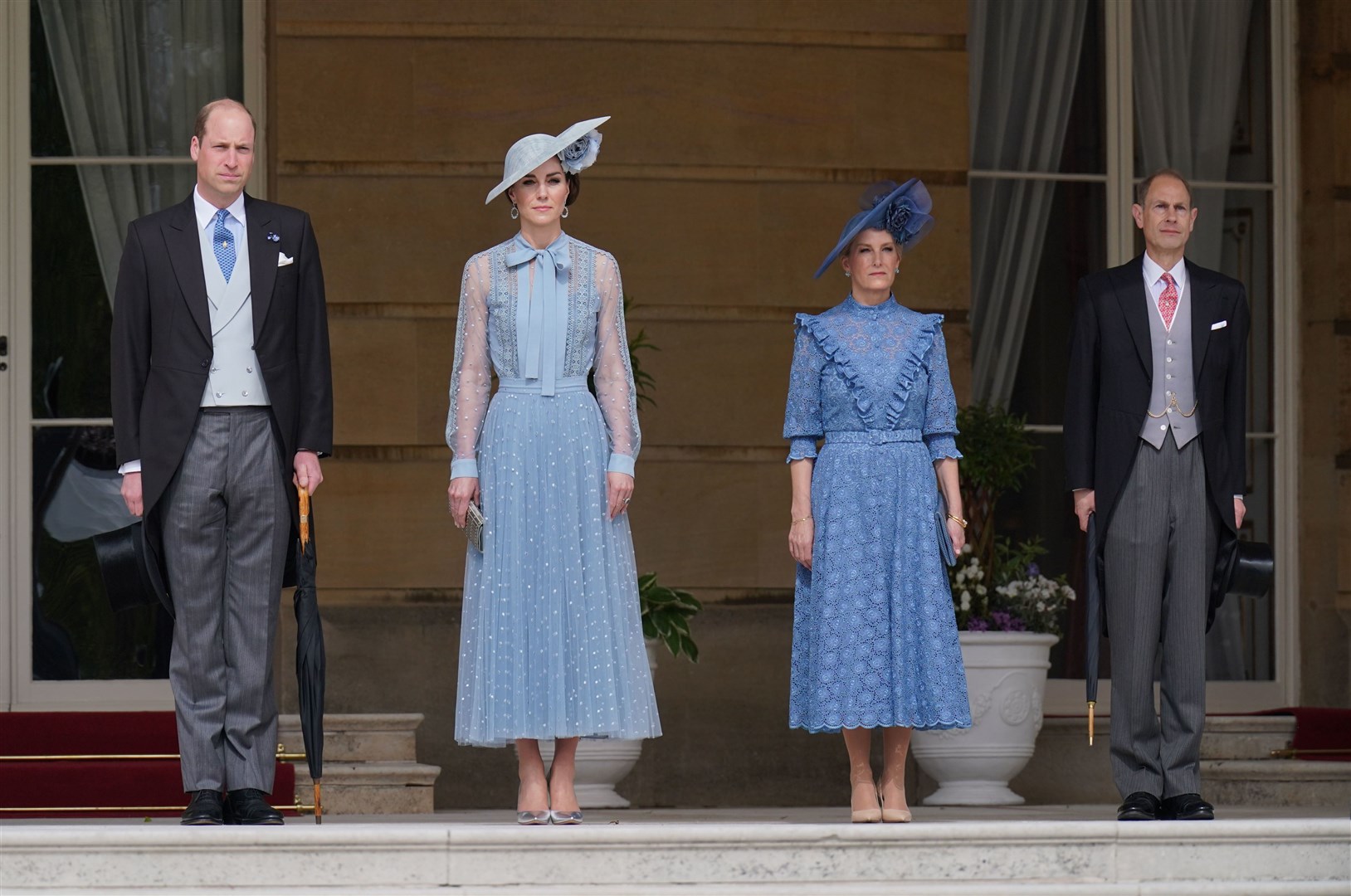 The Prince and Princess of Wales with the Duke and Duchess of Edinburgh during a Garden Party at Buckingham Palace (Jonathan Brady/PA)