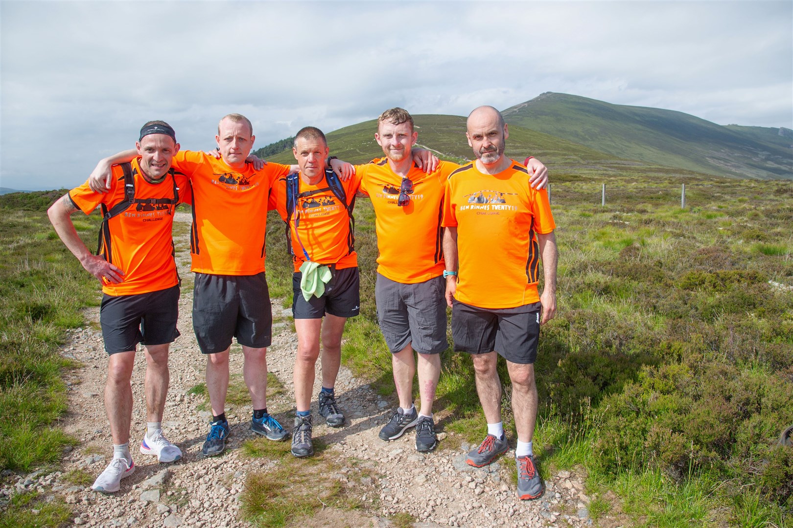 The fab five at the start of their challenge on Saturday morning. Picture: Daniel Forsyth. Image No.044325.