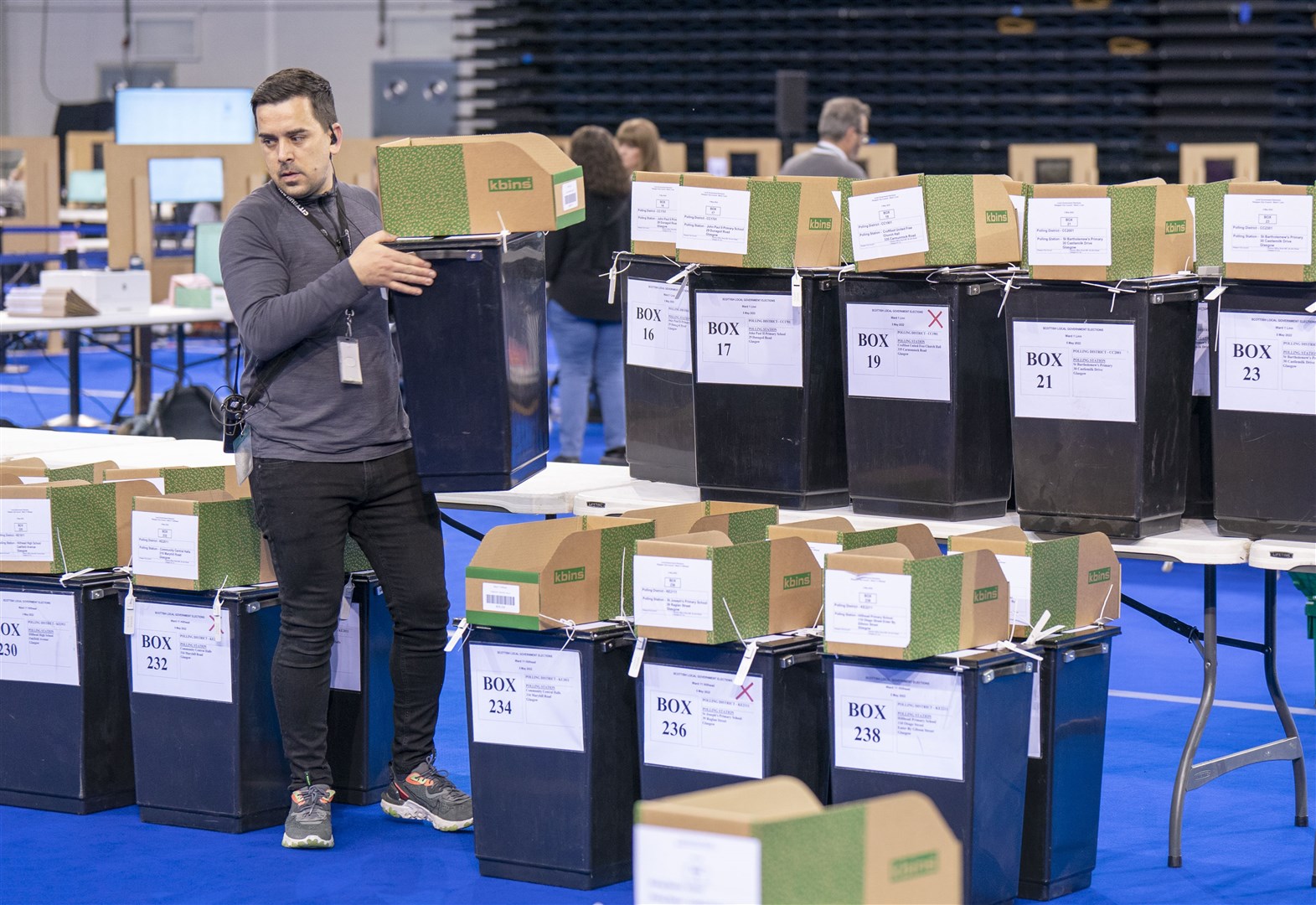 The Glasgow City Council count at the Emirates Arena (Jane Barlow/PA)