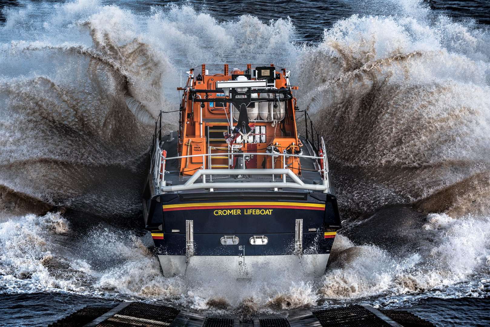 To The Rescue, showing the launch of Cromer lifeboat, by Stephen Duncombe, winner in the Industry category
