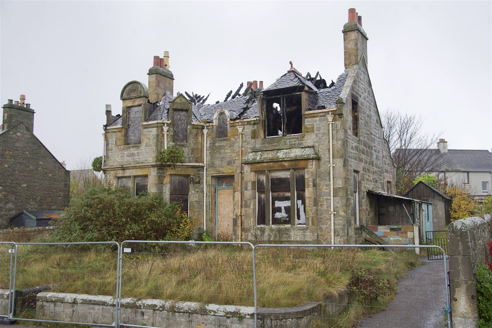 Moray Council are set to take ownership of the house, on Prospect Terrace, Lossiemouth, was badly damaged by a fire and has been left ever since... Picture: Daniel Forsyth. Image No..