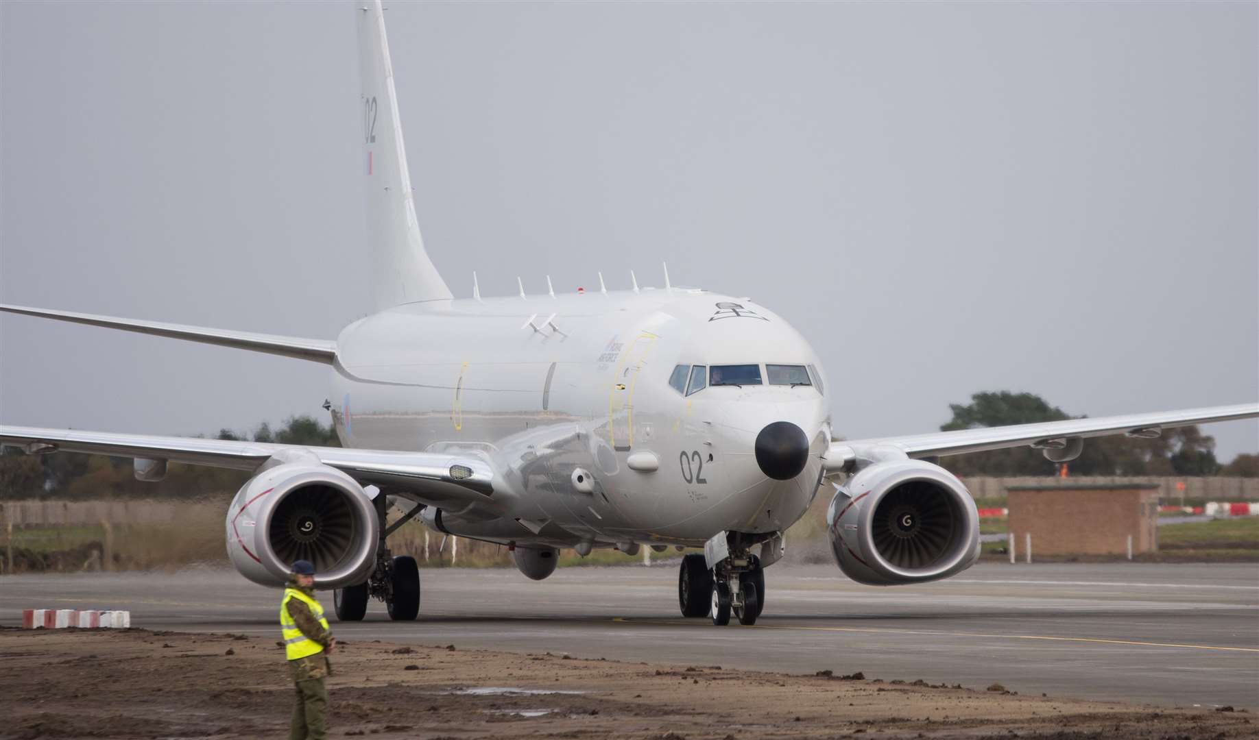 Poseidon aircraft arrives at RAF Lossiemouth...Picture: Becky Saunderson..
