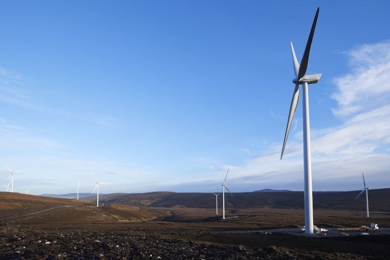 The 59-turbine Dorenell Wind Farm, south of Dufftown, operated by EDF Renewables.