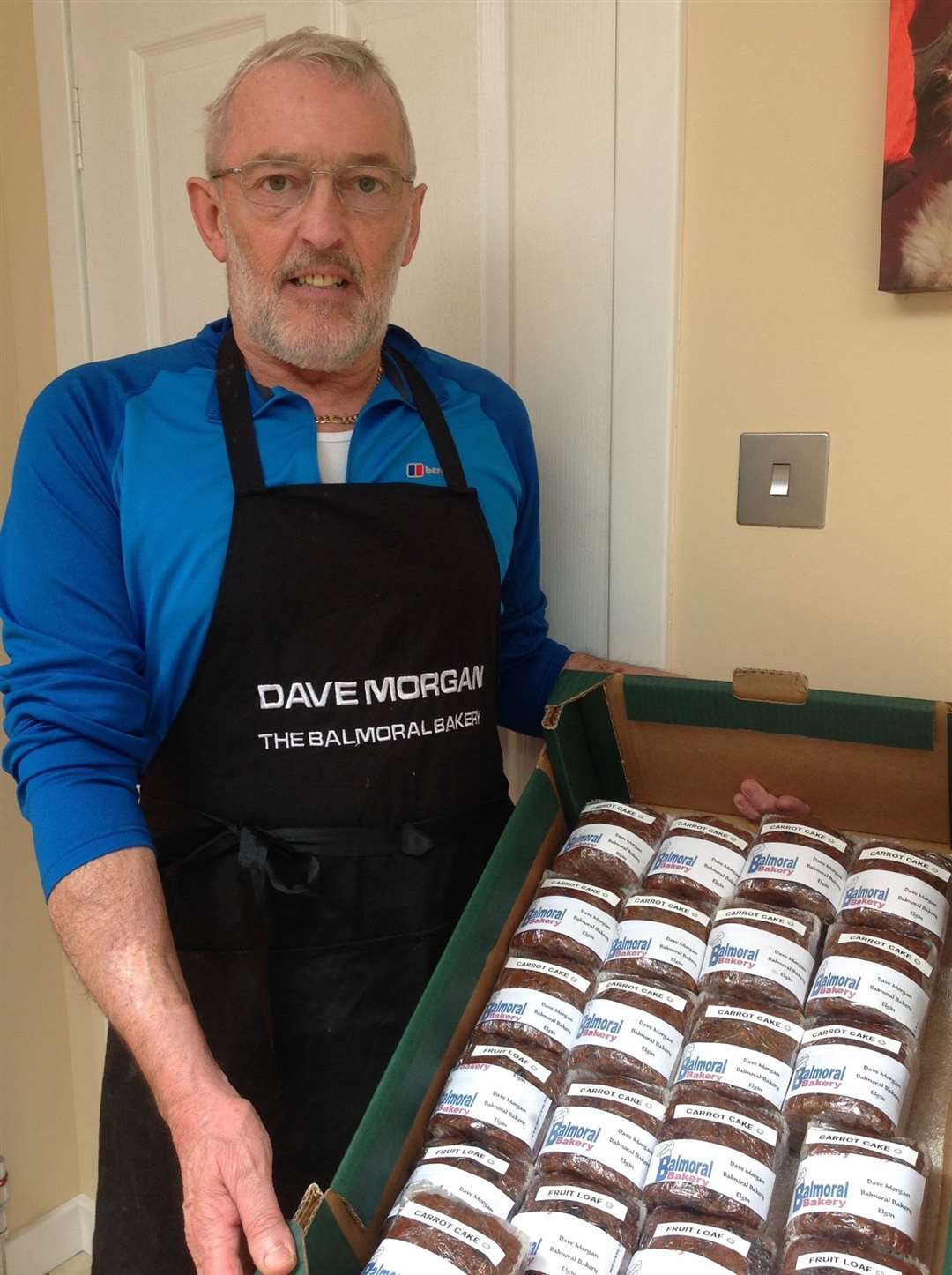 David Morgan has been baking cakes to be distributed to people in the community.