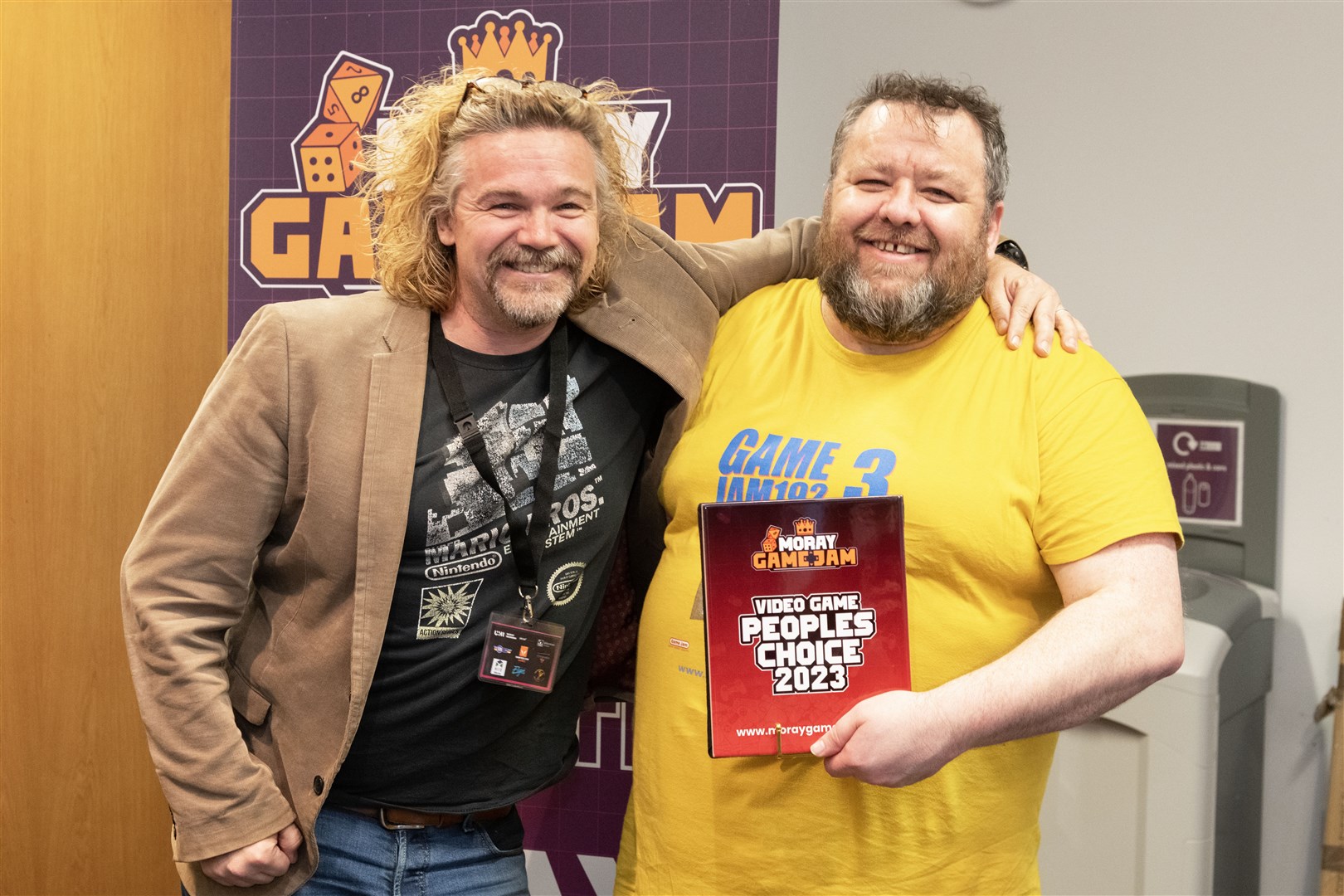 Kenny McAlpine with People's Choice Video Game winner Andrew French. Picture: Beth Taylor