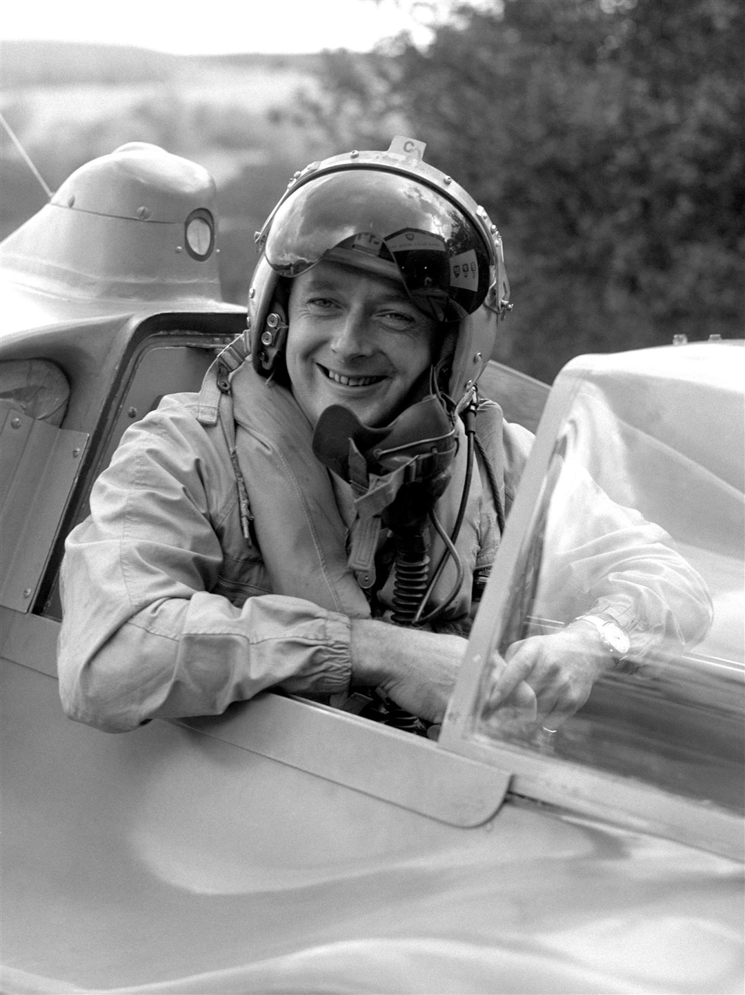 Donald Campbell in the cockpit of his jet-powered hydroplane Bluebird in 1958 (PA)