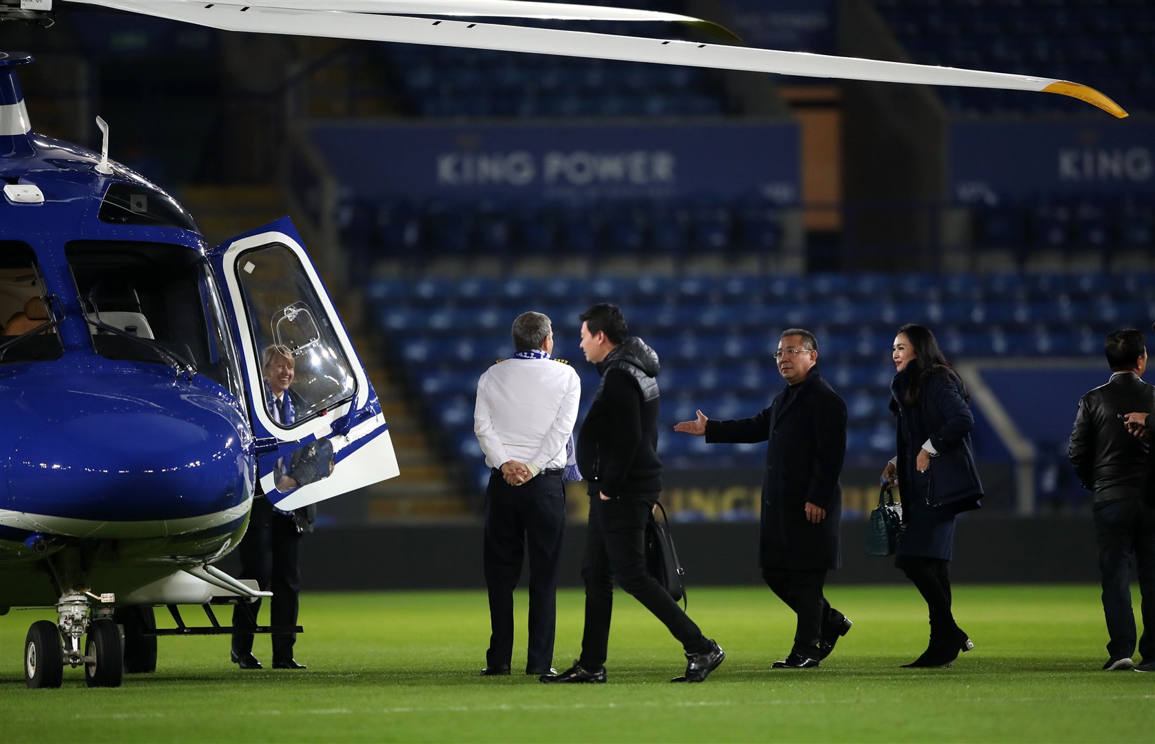 Vichai Srivaddhanaprabha was known for leaving Leicester games by helicopter (Nick Potts/PA)