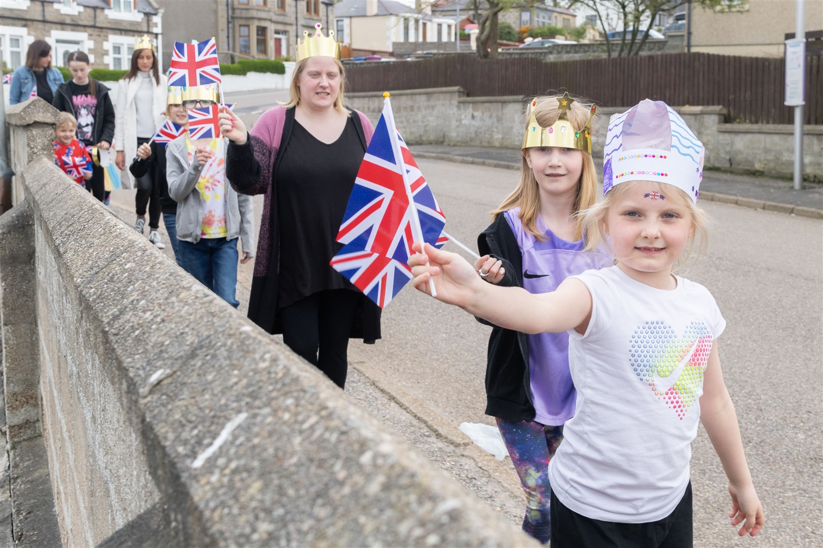 Children's crown parade at Findochty's Coronation Event. Picture: Beth Taylor