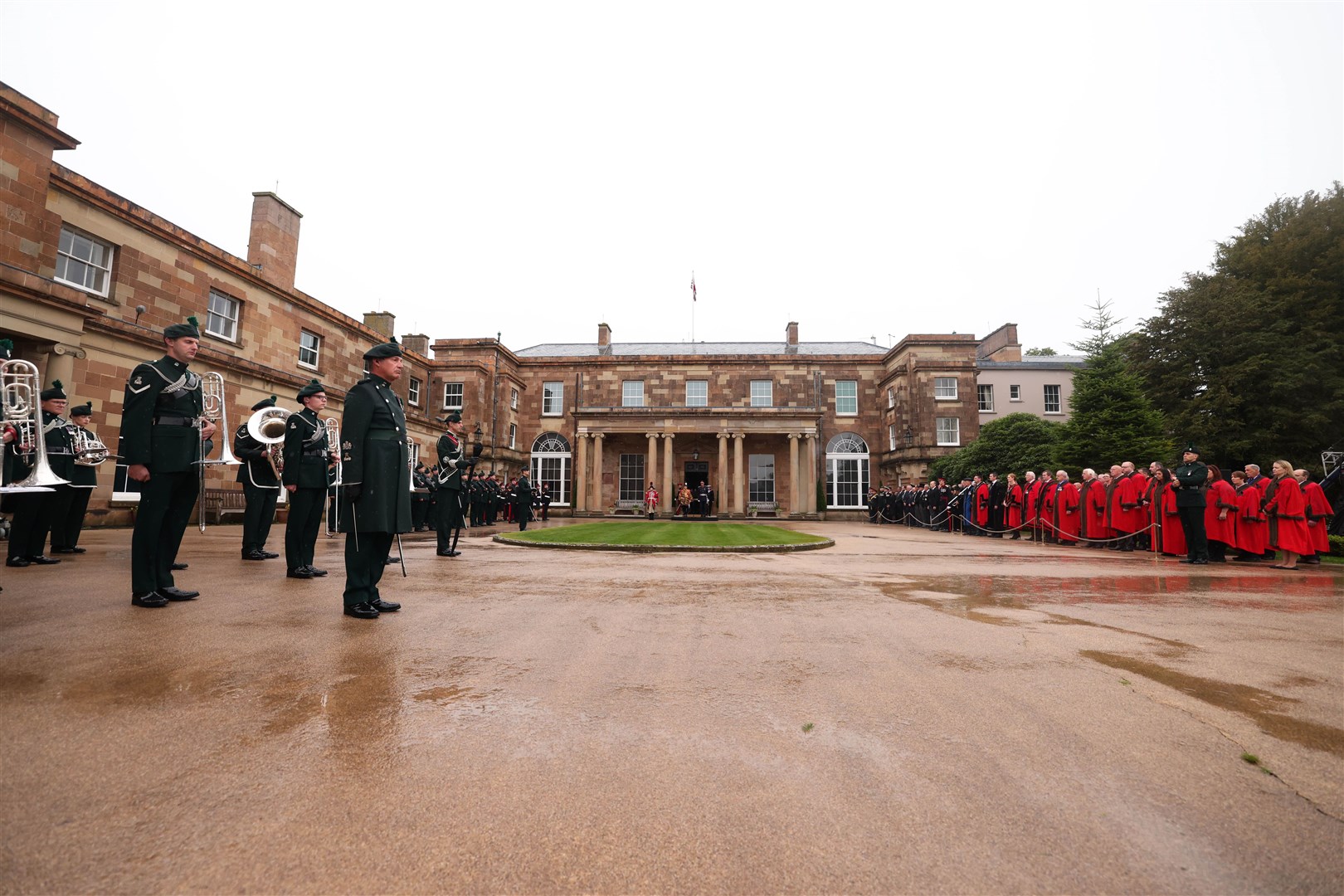 The procession took place inside the grounds of Hillsborough Castle (Kelvin Boyes/PA)