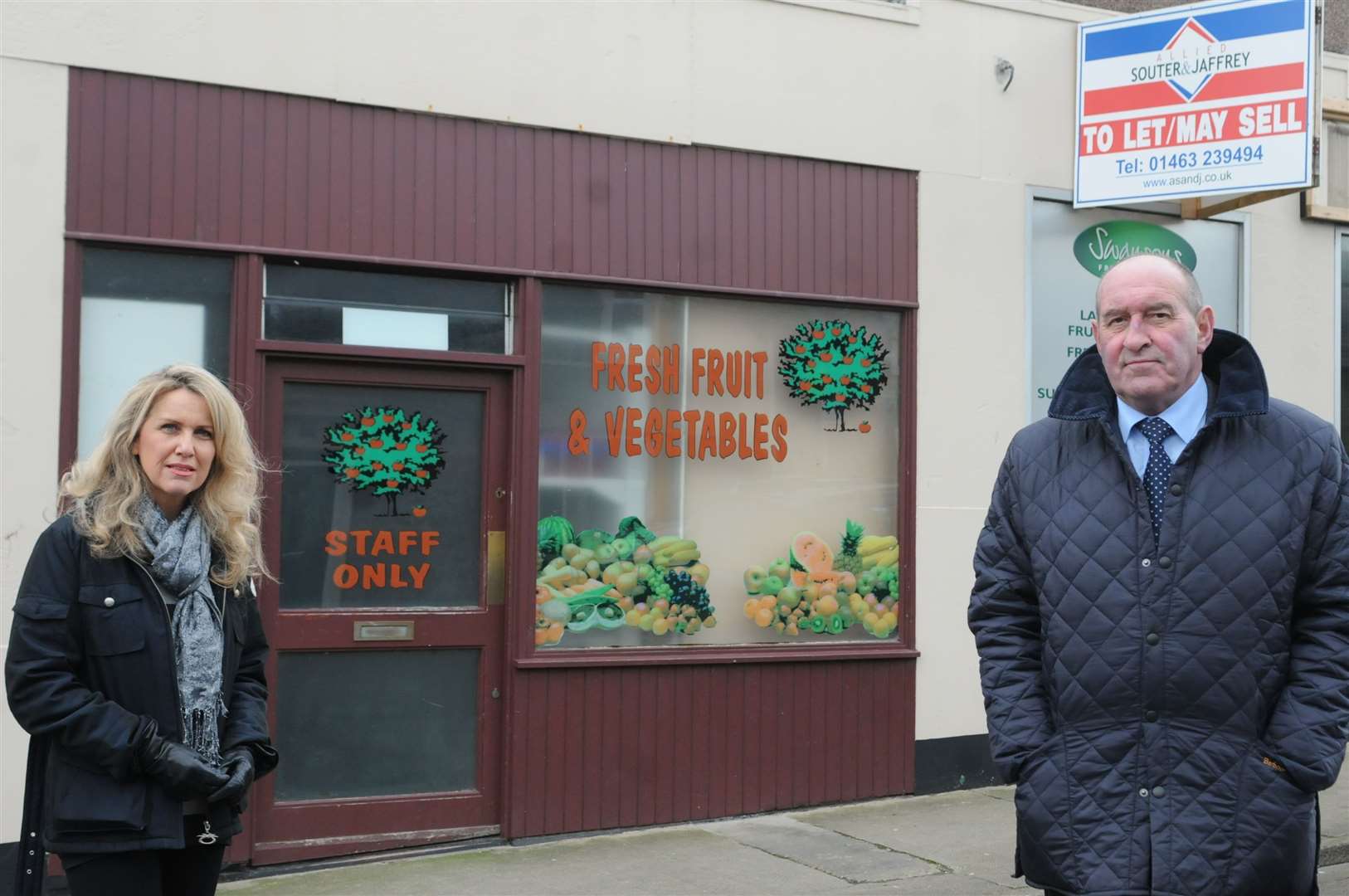 Mike Mulholland, pictured with fellow community councillor Carolle Ralph, was a strong advocate for the town of Lossiemouth.