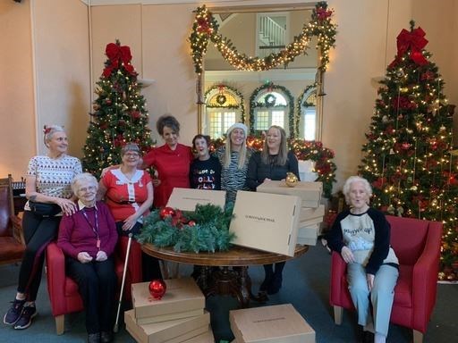 Residents and members of staff at Anderson's Care Home are delighted to receive their goodies.