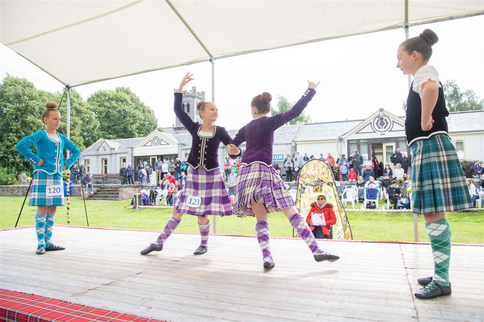 Highland dancers take part in the Half Reel o'Tulloch..77th Aberlour Strathspey Highland Games held on Saturday 6th August 2022...Photo: Daniel Forsyth..