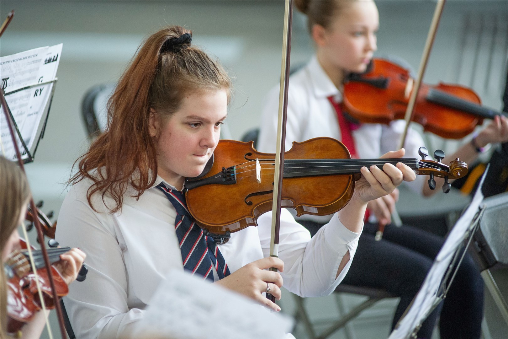 Shonagh Kerbison prepares for the for the Elgin Academy spring concert tonight.