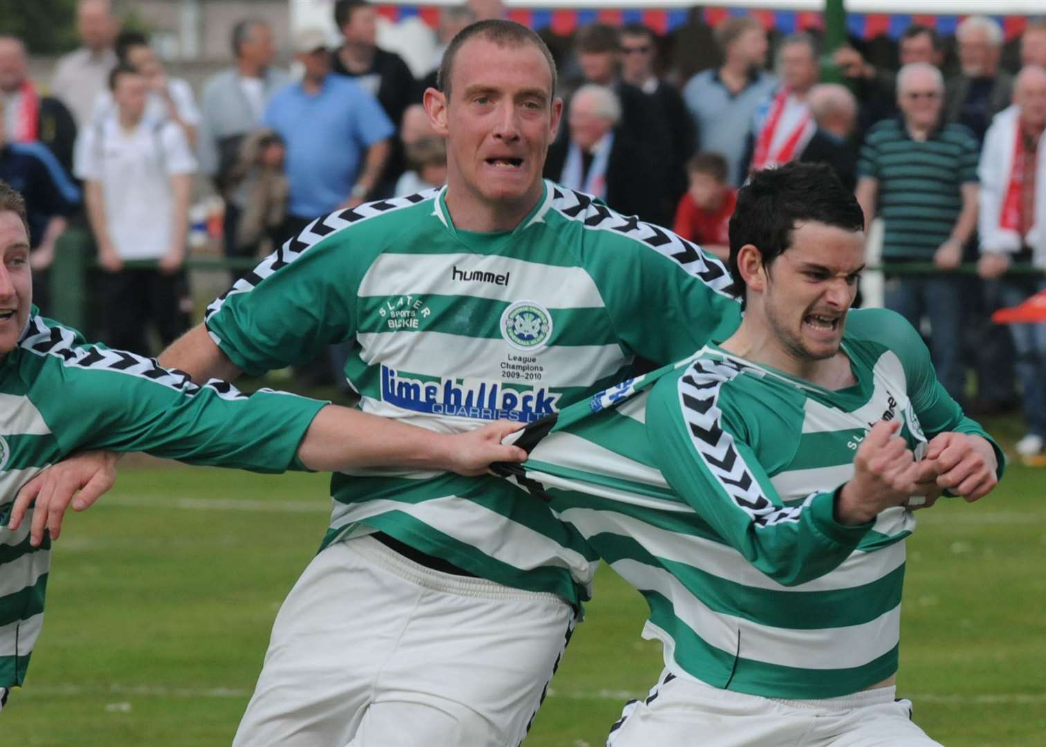 Michael Morrison (centre) led Buckie Thistle to back-to-back Highland League titles.