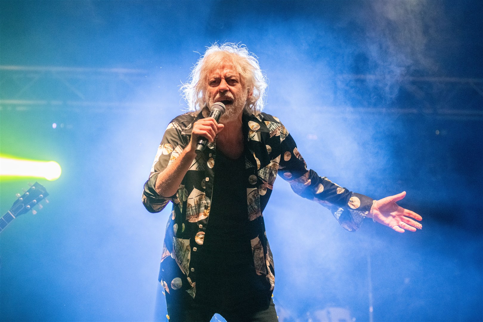 Sir Bob Geldof and The Boomtown Rats performing at Elgin's MacMoray festival on Saturday. Picture: Daniel Forsyth..