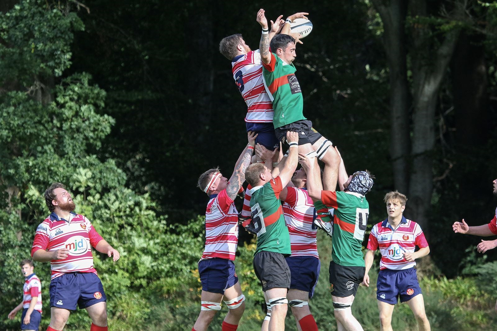 Neil Alexander is lifted high to secure a line-out. Picture: John MacGregor