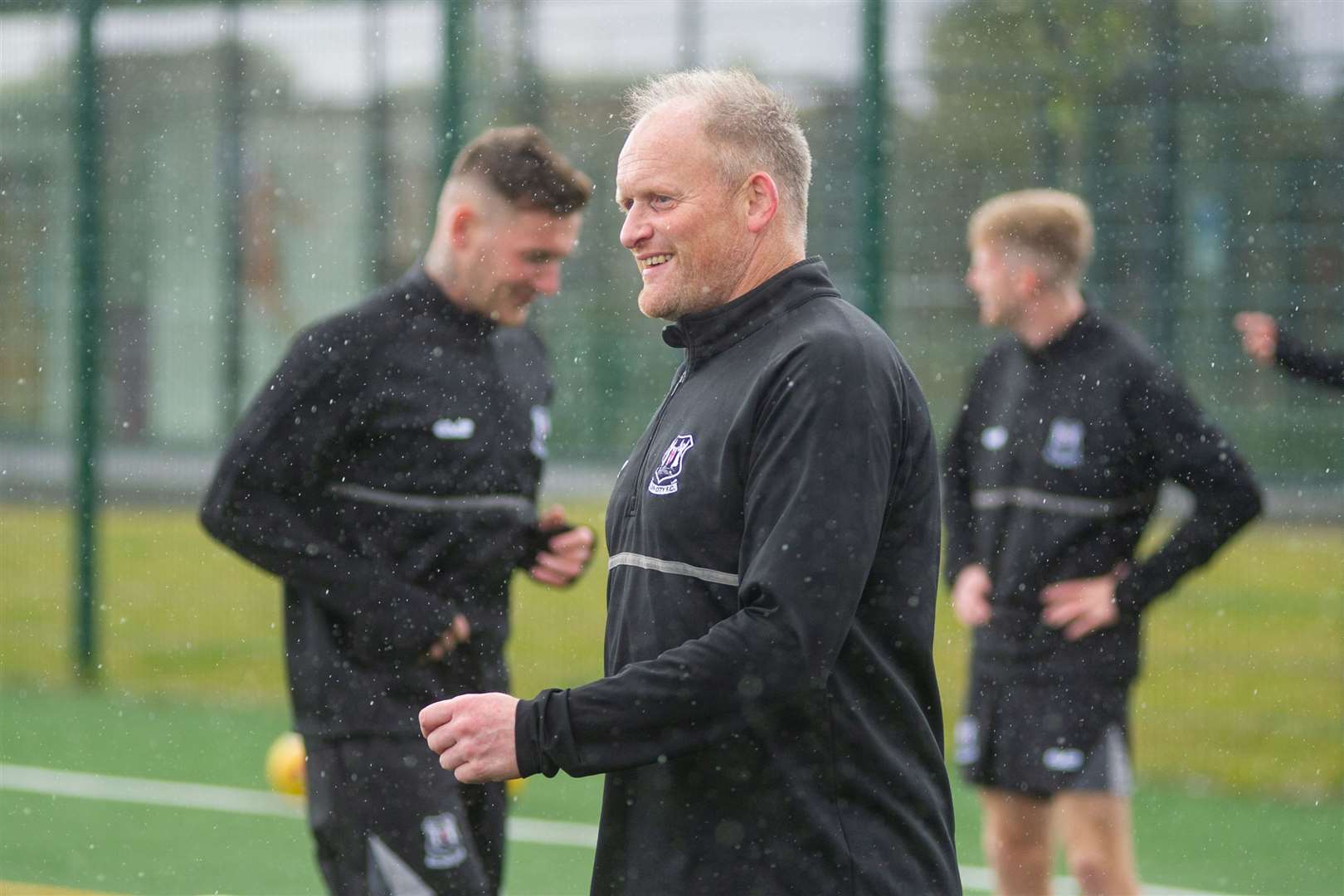 Smiles for Elgin City manager Gavin Price at training. Picture: Daniel Forsyth..