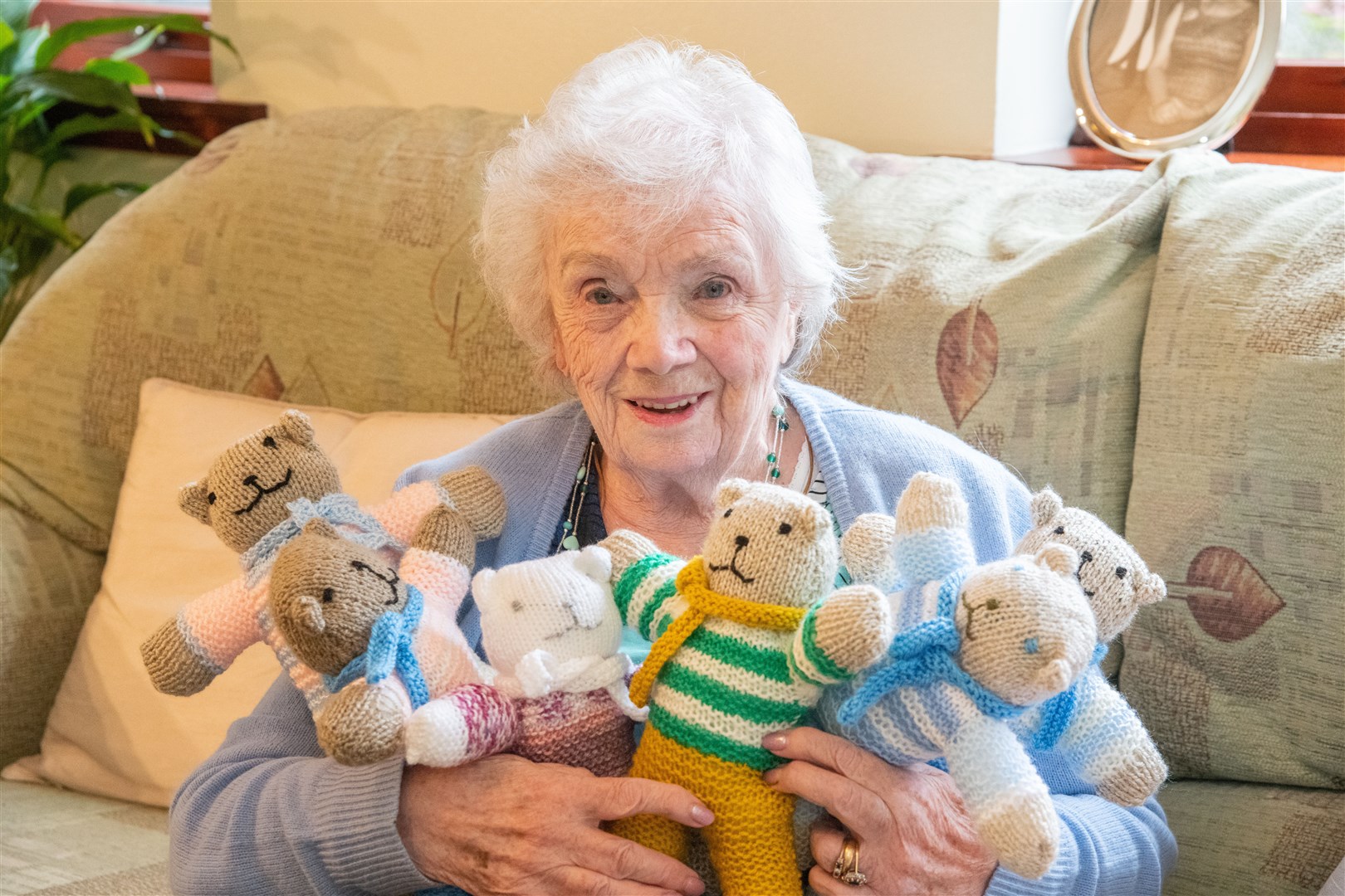 Joyce knits about two bears a week. Picture: Daniel Forsyth