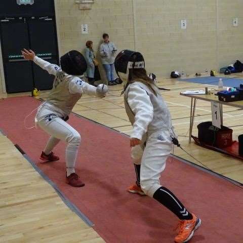 Maray fencer Hebe Muckle in action
