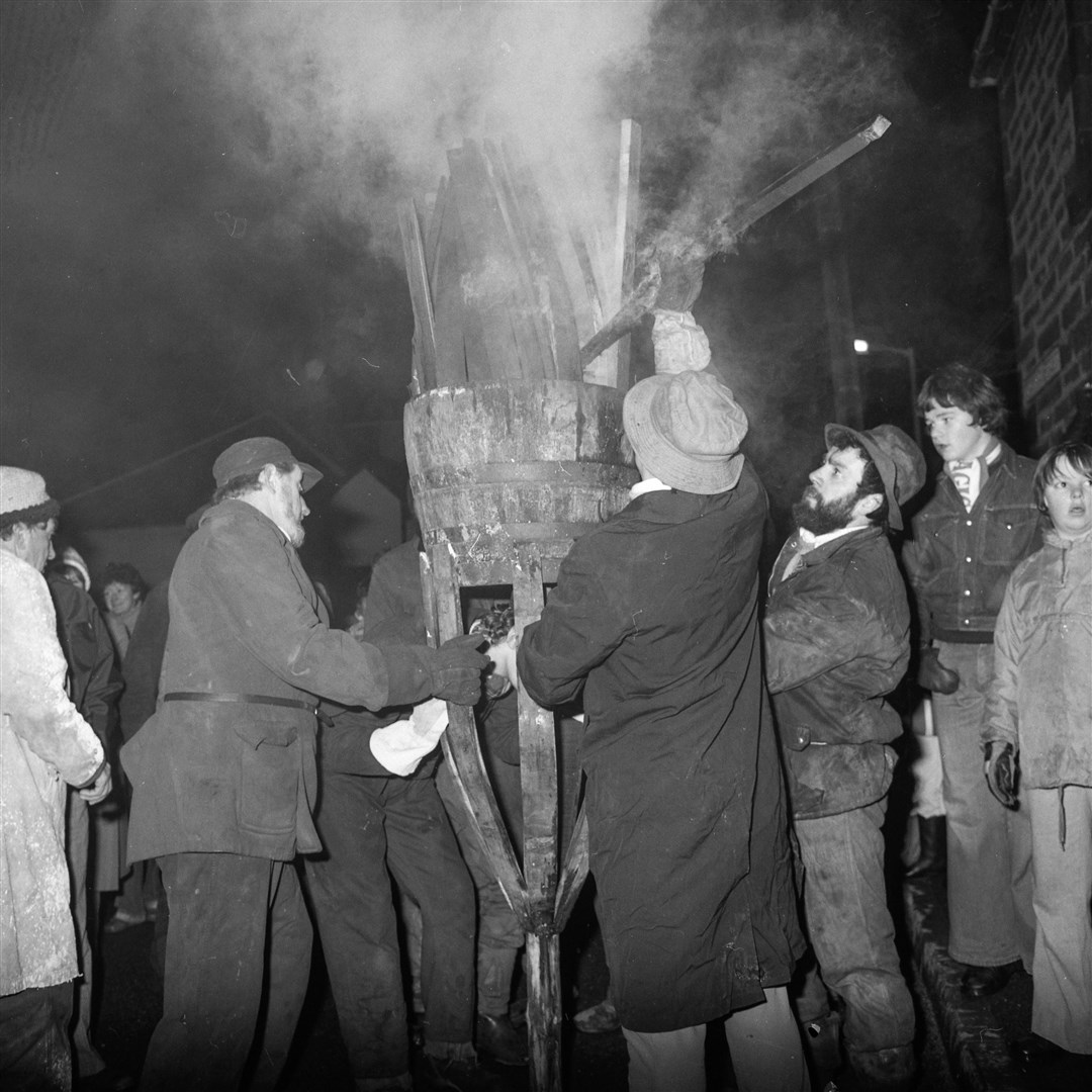 1979 Burghead Burning of the Clavie celebration. ..Picture: The Northern Scot Archive..