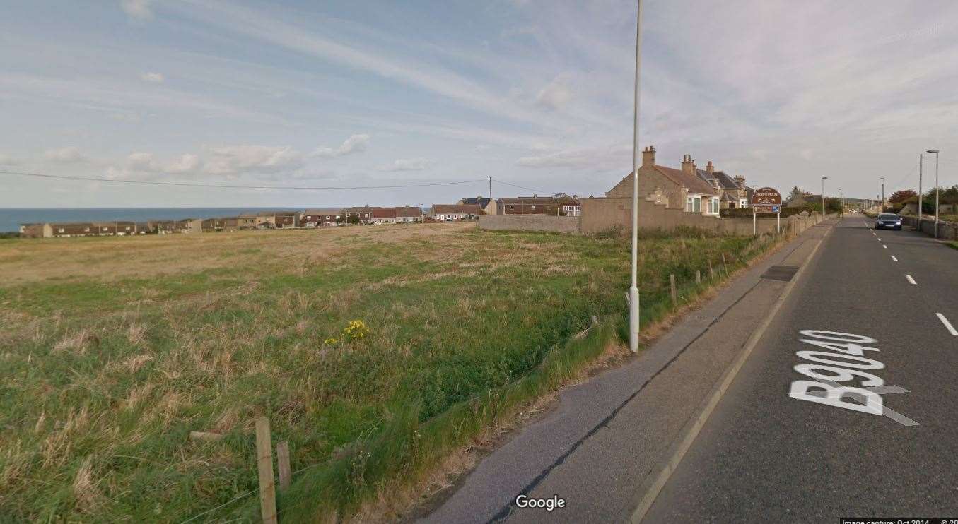 The location where the new homes are set to be built on the west side of Hopeman. Image courtesy of GoogleMaps.