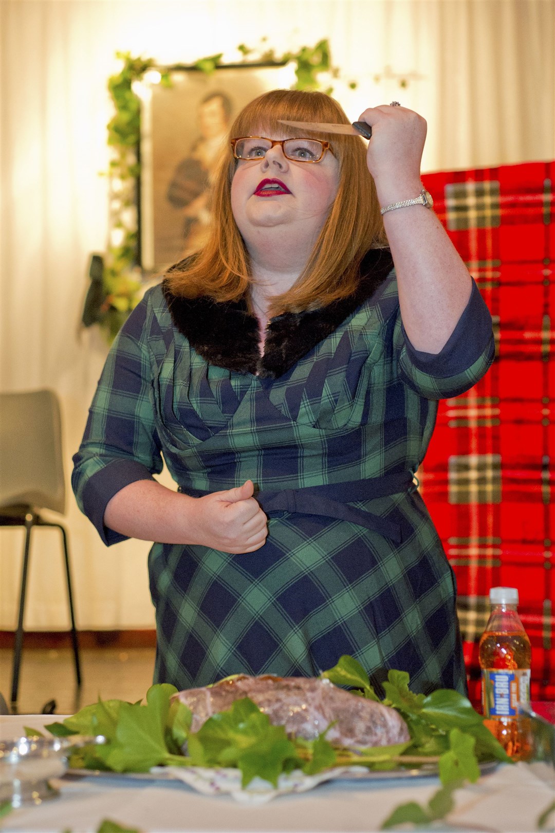 Kirsty Boyle addressing the haggis in 2018 at the Houldsworth Institute in Dallas. Picture: Daniel Forsyth.