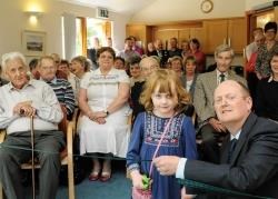Dr Tim Morgan officially opens a new £190,000 extension at The Oaks palliative care unit in Elgin with the help of daughter Catriona.