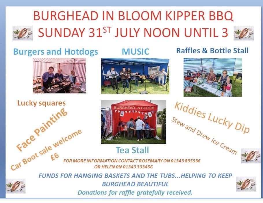 The Burghead in Bloom Kipper BBQ will take place on July 31.