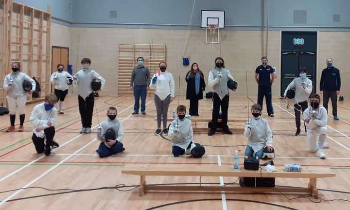 Some of the competitors at the Elgin Duellist Fencing Club Championships