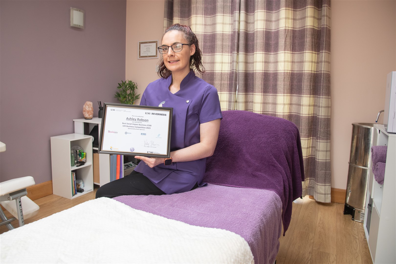 Dr Gray's midwife Ashley Robson has been recognised for her efforts supporting pregnant women with her business Moray Maternity Therapies. Picture: Daniel Forsyth