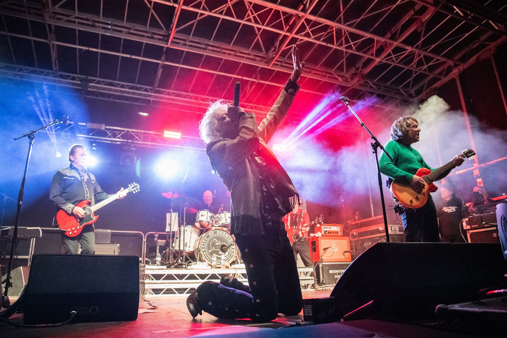 Sir Bob Geldof and The Boomtown Rats performing at Elgin's MacMoray festival on Saturday. Picture: Daniel Forsyth
