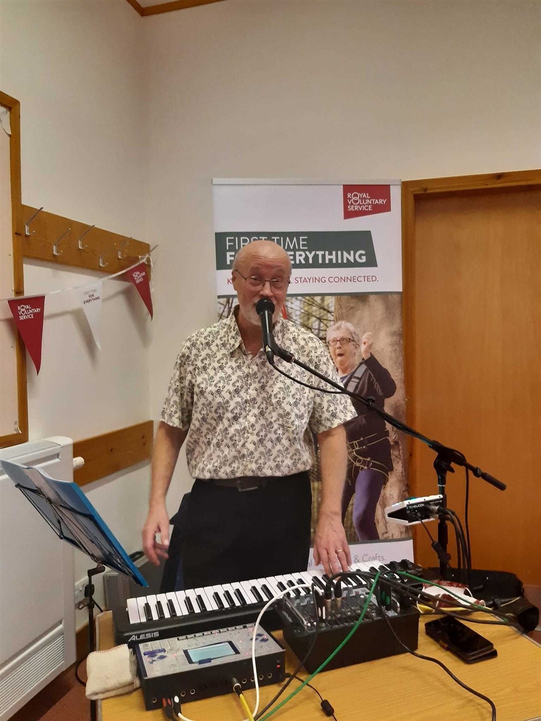 Murray Speirs in action at Duffus Village Hall.