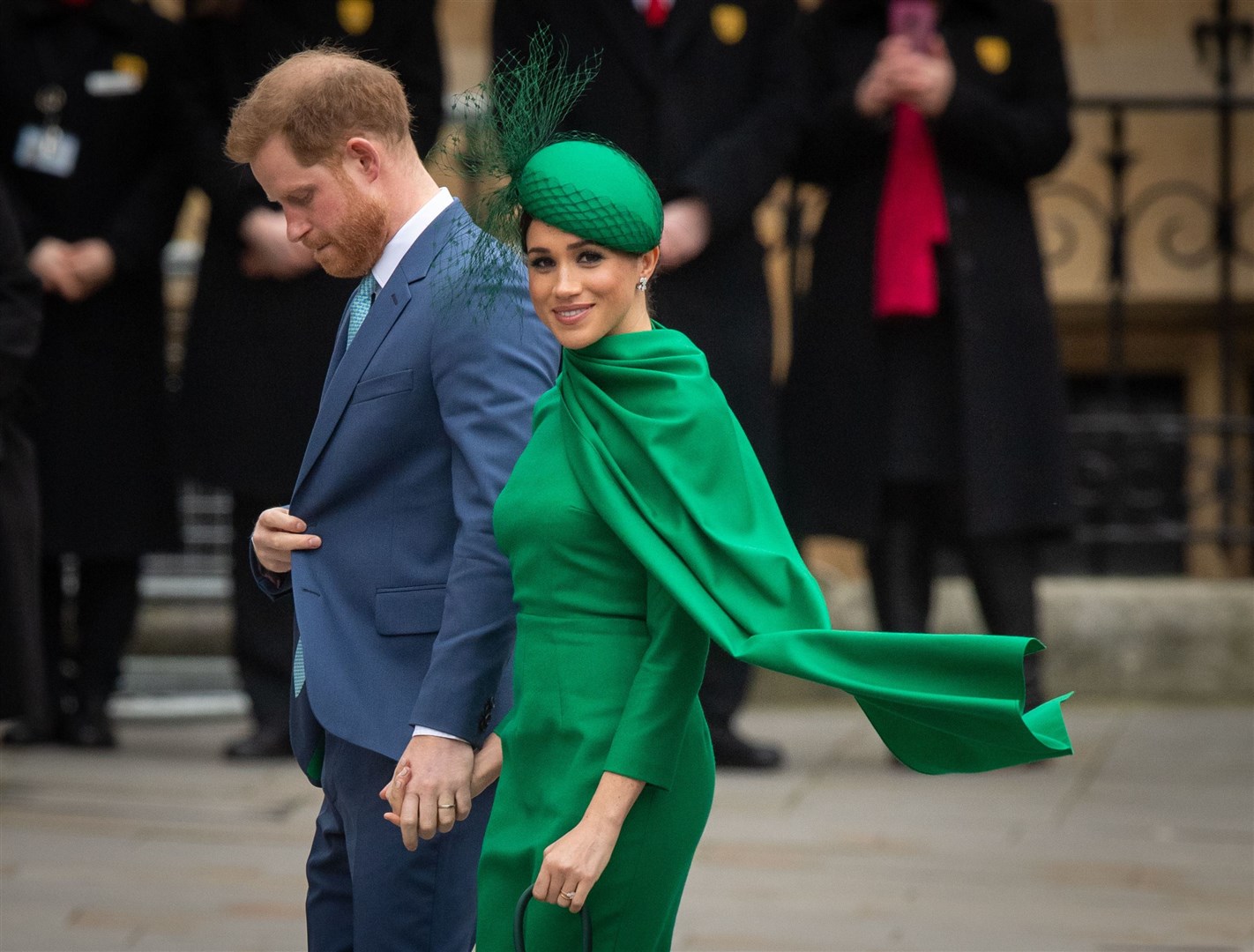 Harry and Meghan at their final official public engagement before they quit royal life in 2020 (Dominic Lipinski/PA)