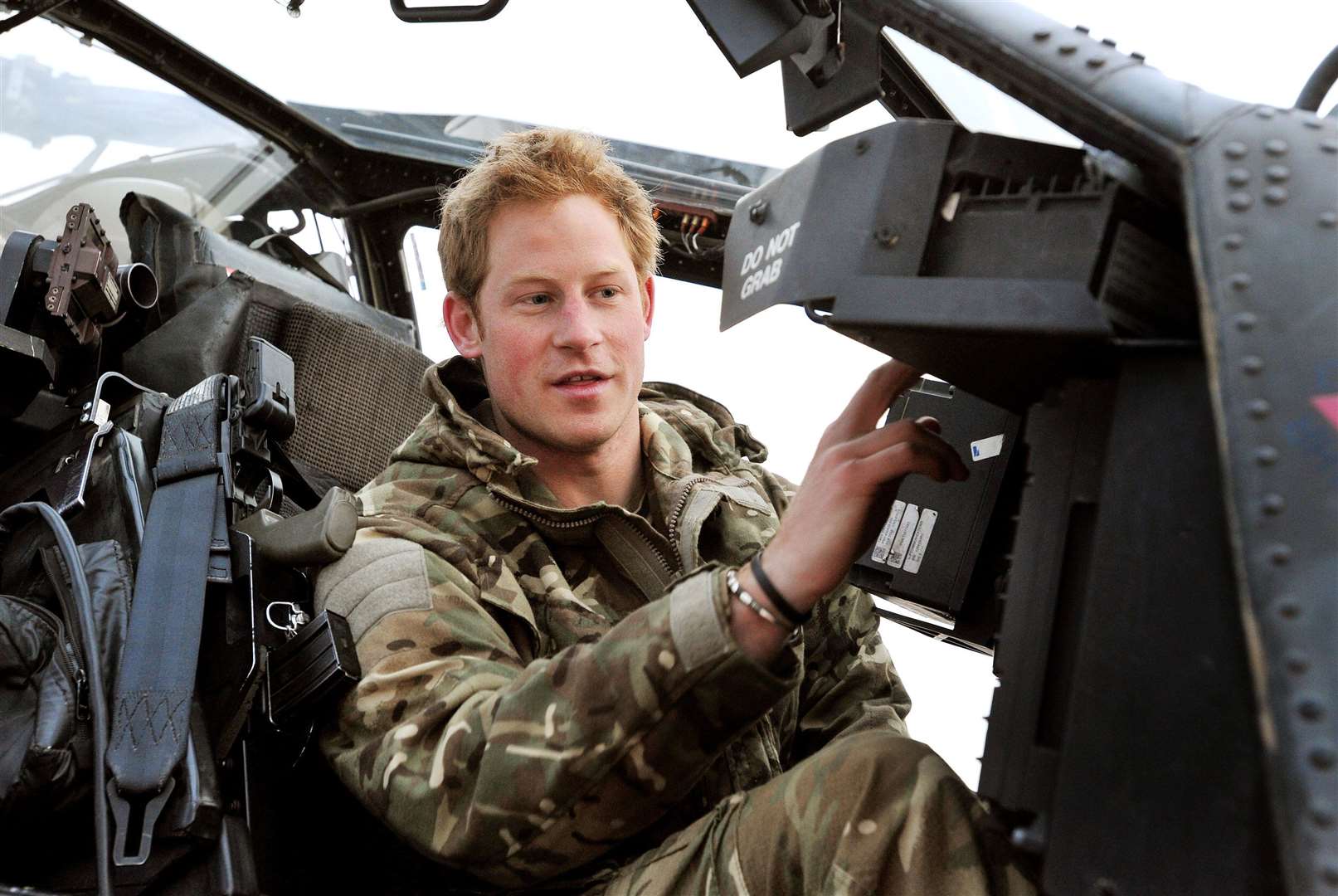 Harry at Camp Bastion in southern Afghanistan while serving as an Apache helicopter pilot (John Stillwell/PA)
