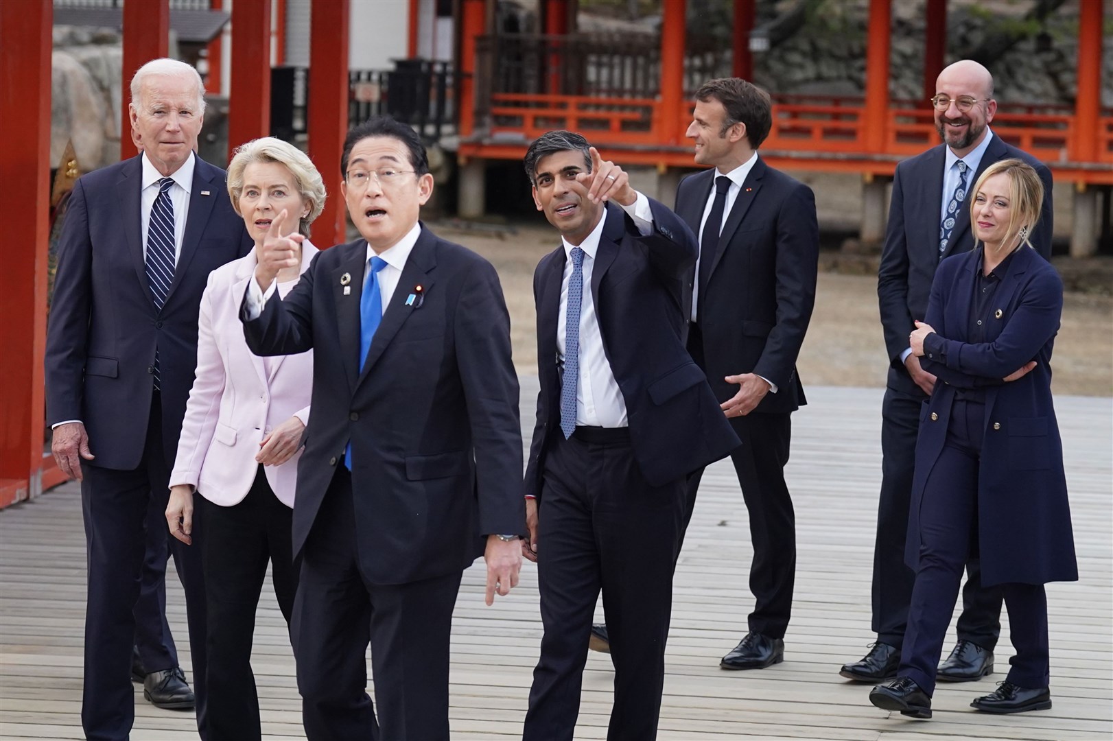 The leaders at the G7 summit in Hiroshima (Stefan Rousseau/PA)