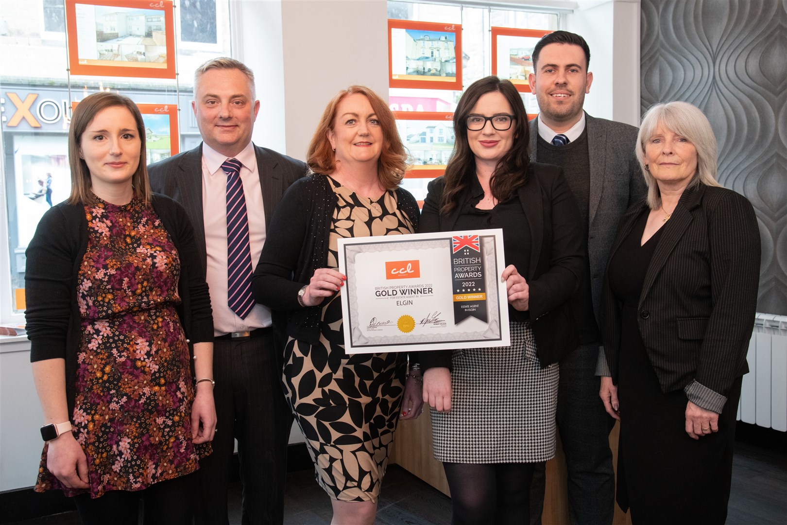 Teamwork, the CCL family, from left, Kerry Kirk (Sales Negotiator), David Pickering (Director), Coralie Pickering (Director), Claire Millar (Business Development Manager), Sam Grant (Commercial Manager) and Audrey Pope (Residential Manager). Picture: Daniel Forsyth