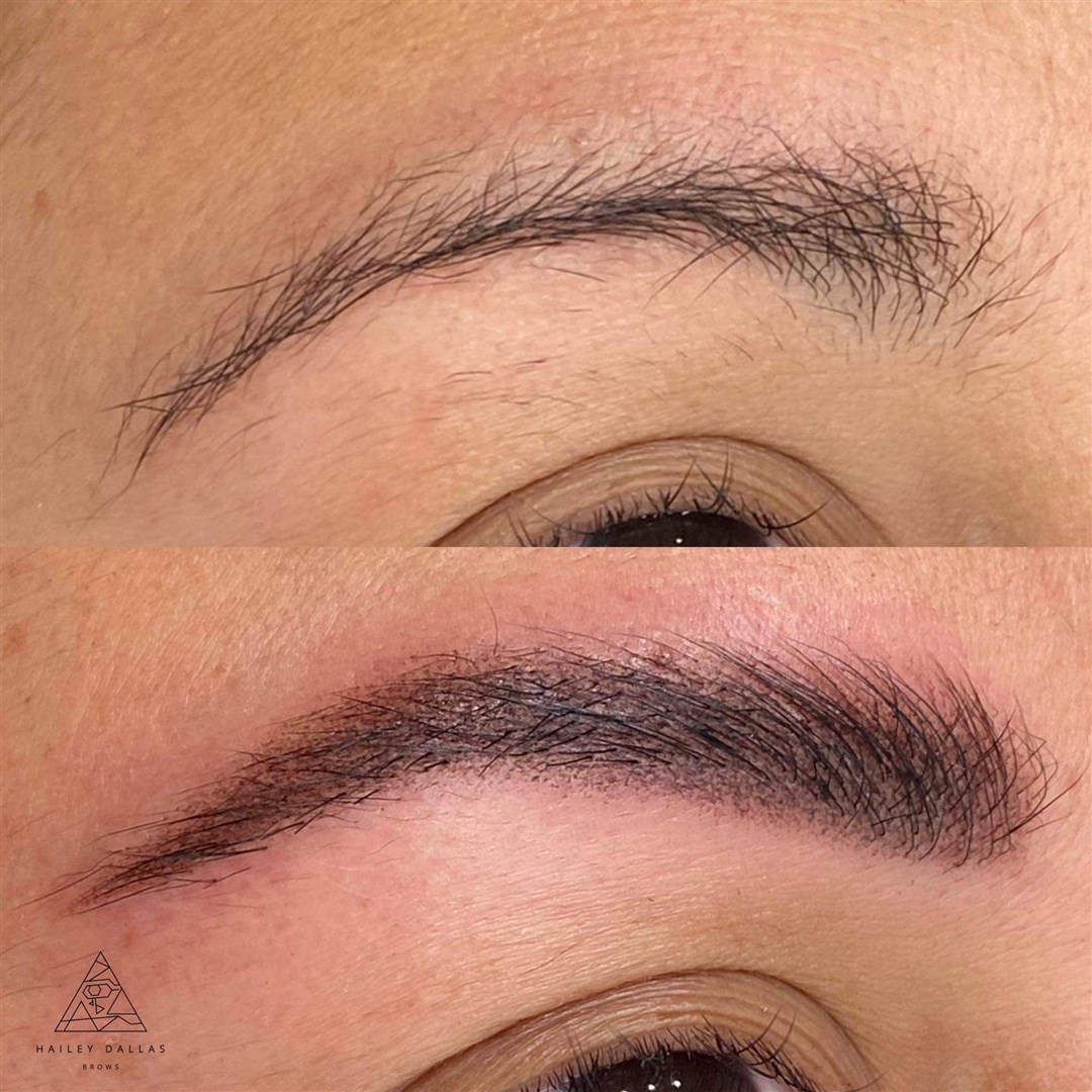 An example of Hailey's microblading technique.