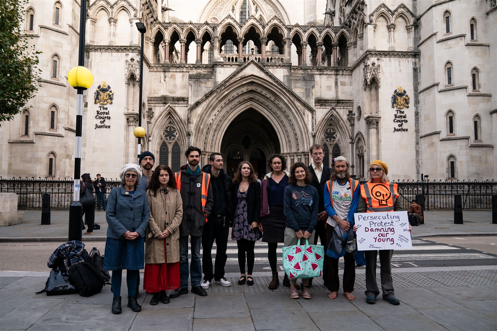 Just Stop Oil protesters, including Theresa Norton, outside the Royal Courts of Justice (Aaron Chown/PA)