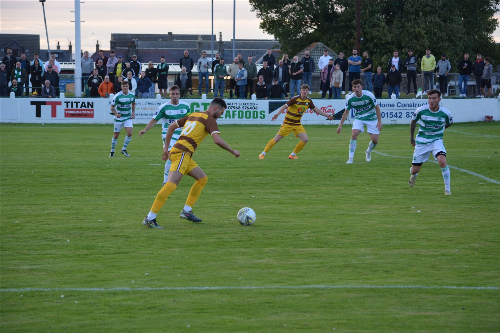 Dylan Lawrence fires Forres into an early lead at Victoria Park. Picture: James Souter
