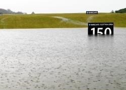 The driving range at Castle Stuart was submerged.