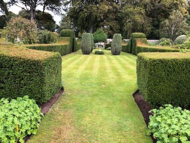 Visitors can take in the colourful borders and box hedge symmetry at Glebe House, Urquhart, this Sunday.