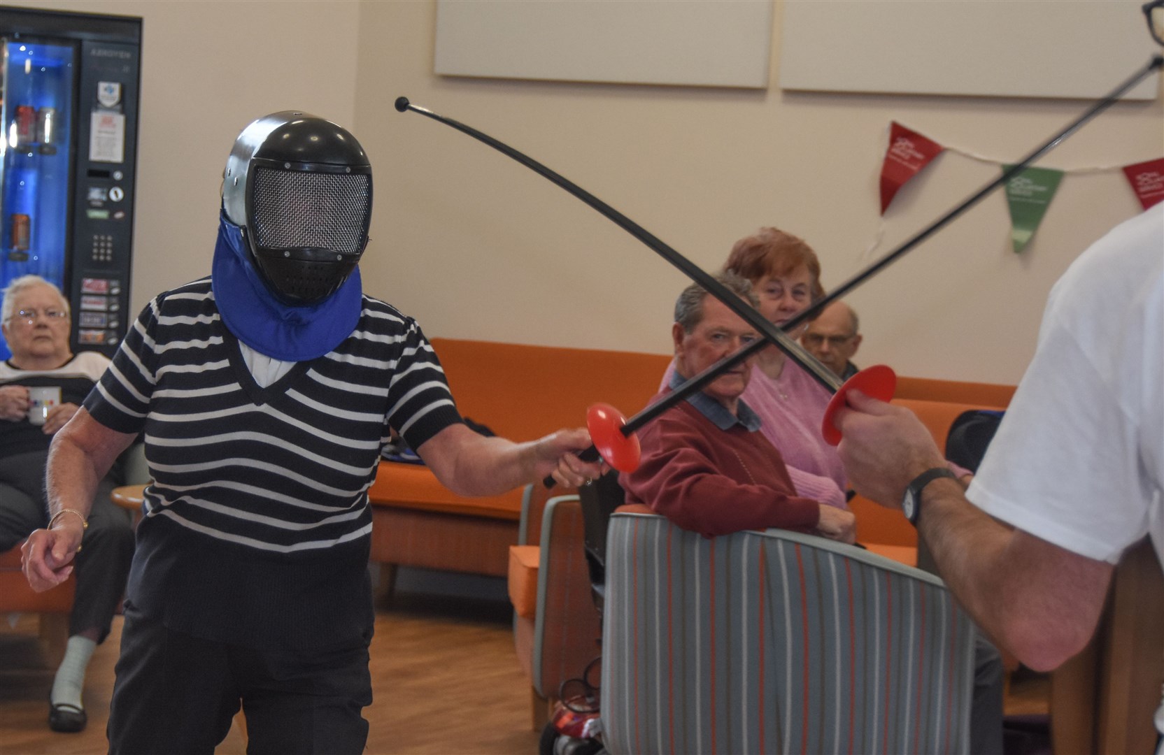 Margaret Rose Wood at the first fencing session held at Hanover Housing in Elgin.