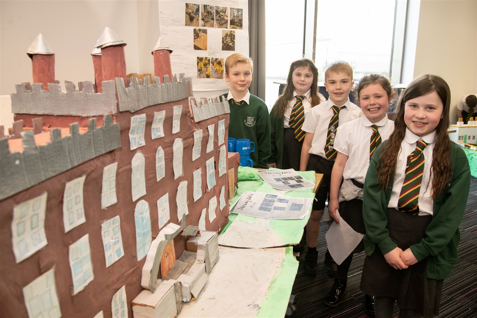 Greenwards PR pupils with their model of the Darnaway Castle.DYW Moray Primary School's Big Build Showcase, held at UHI Moray.Picture: Daniel Forsyth.