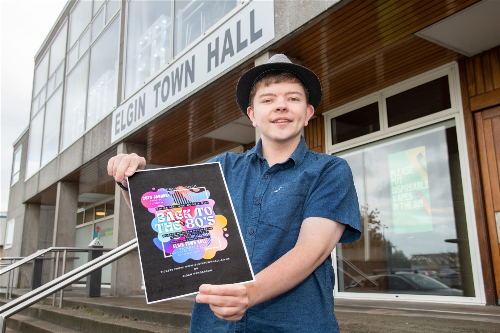 Aidan Henderson is organising a 'Back to the 80's' disco at the Elgin Town Hall in January. The event is raising money for Elgin Youth Cafe and MacMillan Cancer Support...Picture: Daniel Forsyth..