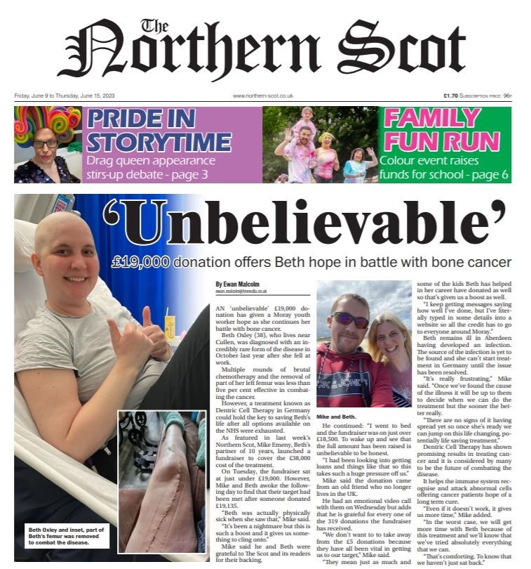 The Northern Scot's front page from Friday, June 9.