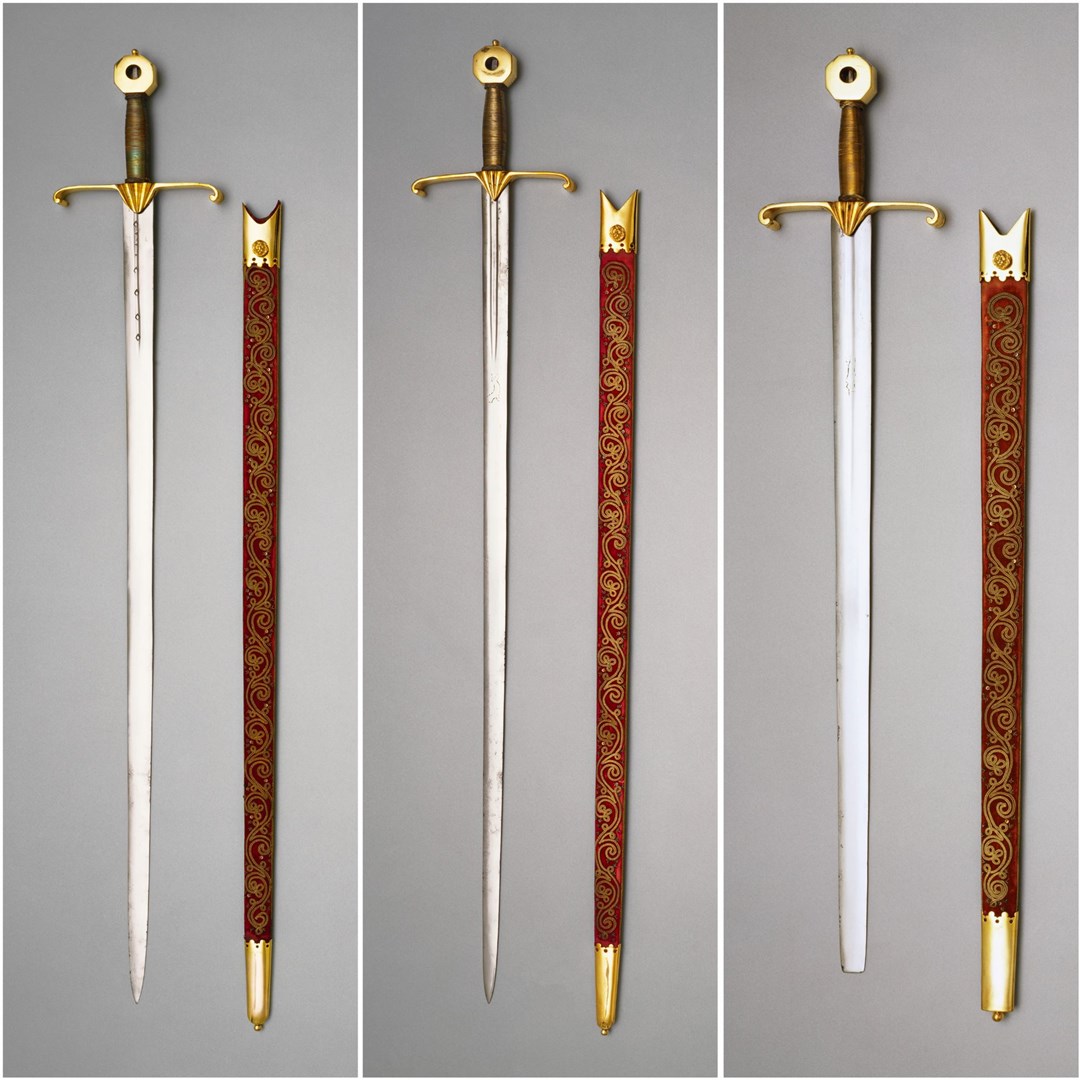 The Sword of Temporal Justice, the Sword of Spiritual Justice and the Sword of Mercy with its blunted tip (Royal Collection Trust/HM King Charles III/PA)