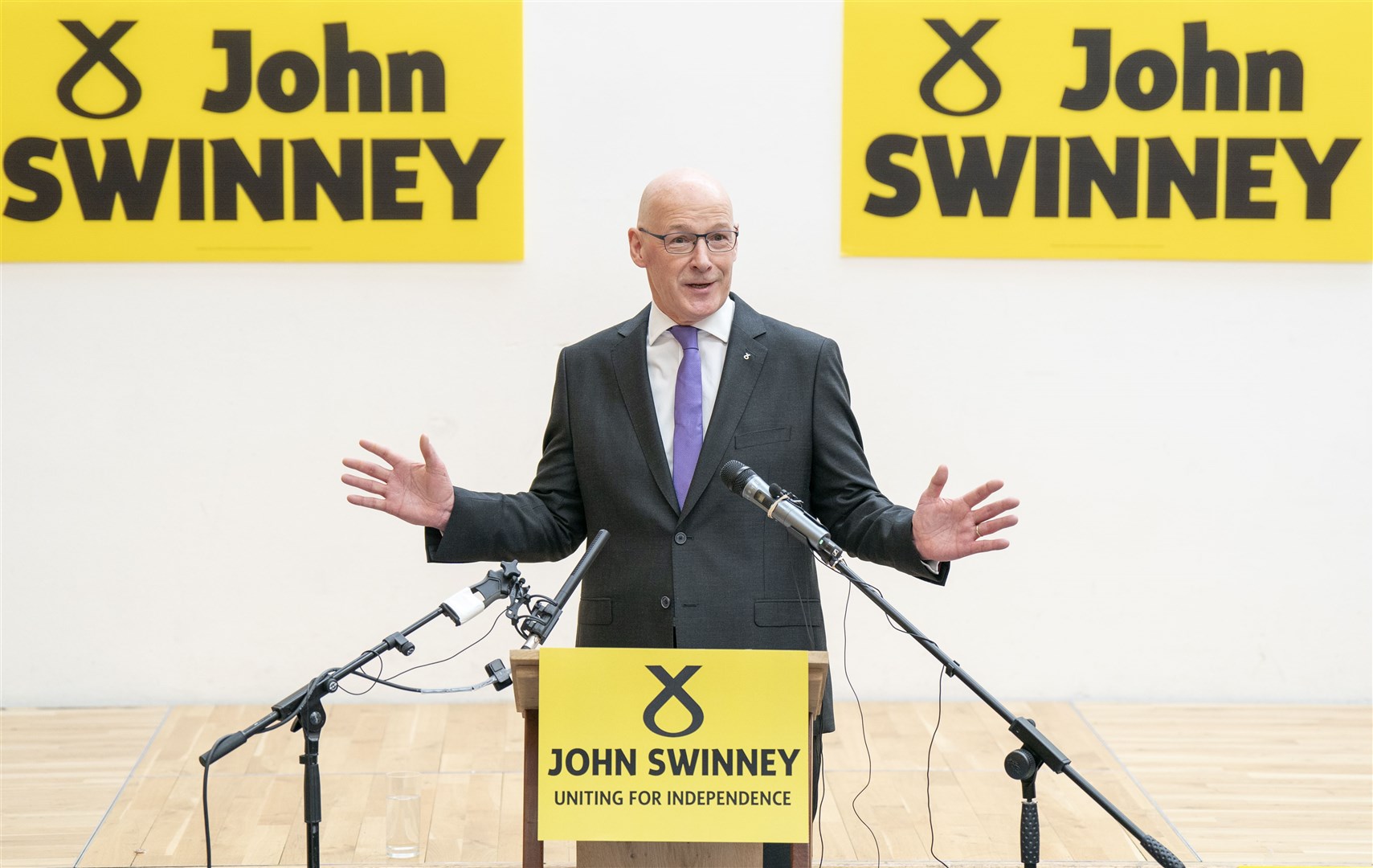John Swinney is so far the only candidate to replace Humza Yousaf as SNP leader and first minister (Jane Barlow/PA)